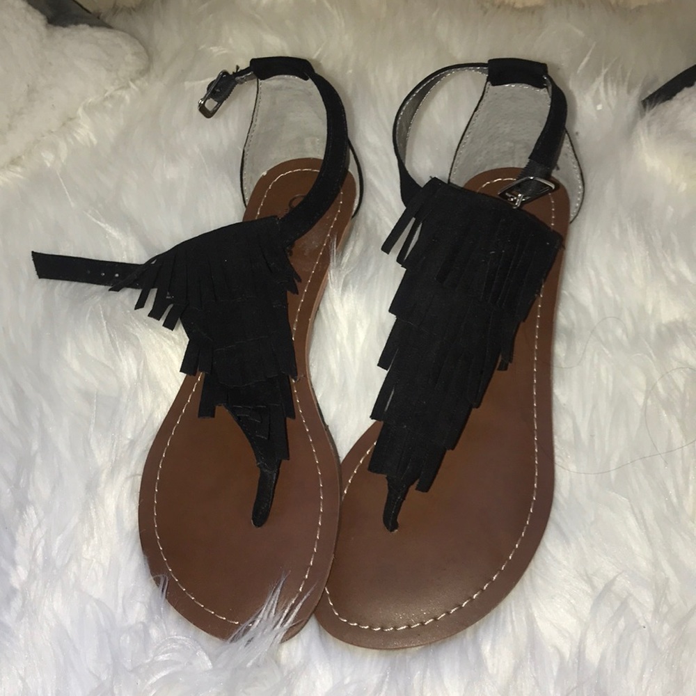 Brand New black fringe sandals